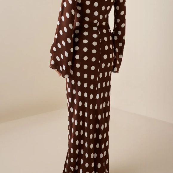 HEMANT & NANDITA Brown and White Polka Dot Dress size Small - Picture 7 of 16